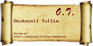 Oszkocsil Tullia névjegykártya
